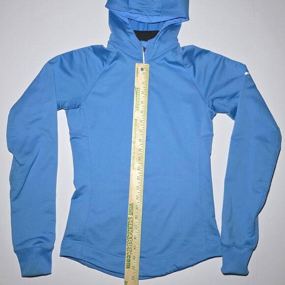 Nike Dri Fit Womens Light Blue 1/2 Zippered Hooded Athletic Pullover Size XS - Picture 13 of 14